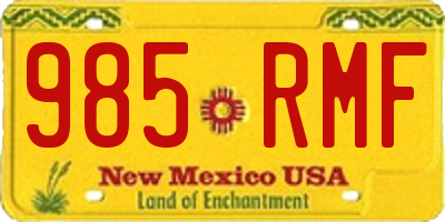 NM license plate 985RMF