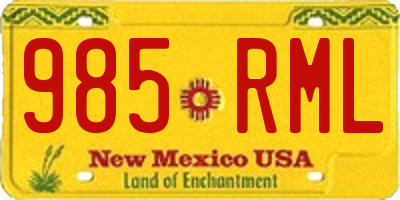 NM license plate 985RML