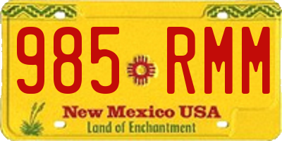 NM license plate 985RMM
