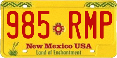 NM license plate 985RMP
