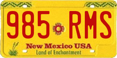 NM license plate 985RMS