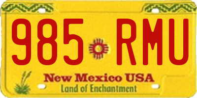 NM license plate 985RMU