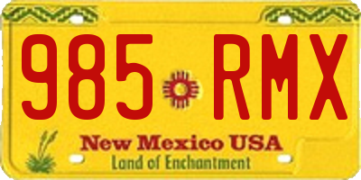 NM license plate 985RMX