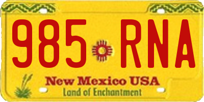 NM license plate 985RNA