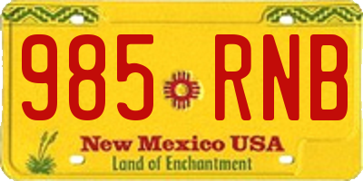 NM license plate 985RNB