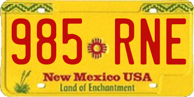 NM license plate 985RNE