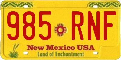 NM license plate 985RNF