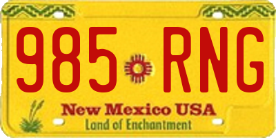 NM license plate 985RNG
