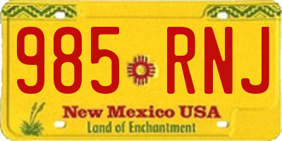 NM license plate 985RNJ