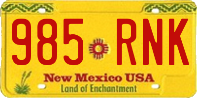 NM license plate 985RNK