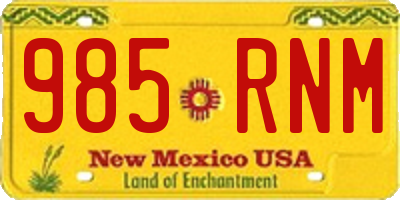 NM license plate 985RNM