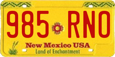 NM license plate 985RNO