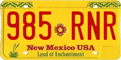 NM license plate 985RNR