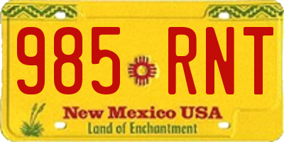 NM license plate 985RNT