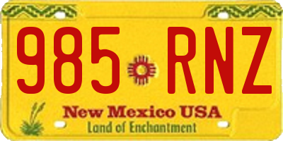 NM license plate 985RNZ