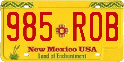 NM license plate 985ROB