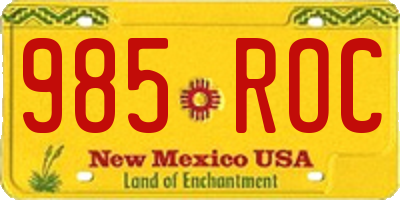 NM license plate 985ROC