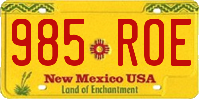 NM license plate 985ROE
