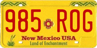 NM license plate 985ROG