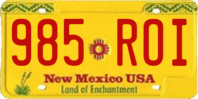 NM license plate 985ROI