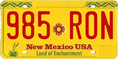 NM license plate 985RON