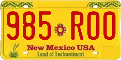 NM license plate 985ROO