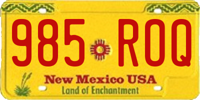 NM license plate 985ROQ