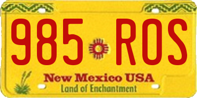NM license plate 985ROS