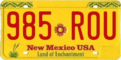 NM license plate 985ROU