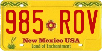 NM license plate 985ROV
