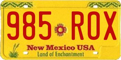 NM license plate 985ROX