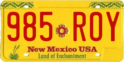 NM license plate 985ROY