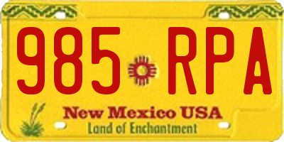 NM license plate 985RPA