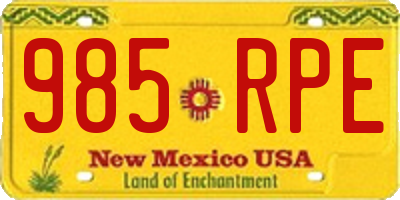 NM license plate 985RPE