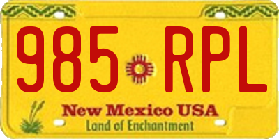 NM license plate 985RPL