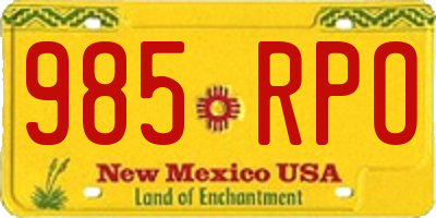 NM license plate 985RPO