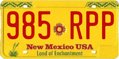 NM license plate 985RPP