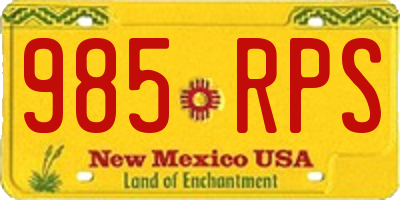 NM license plate 985RPS