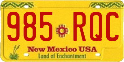 NM license plate 985RQC