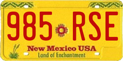NM license plate 985RSE