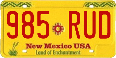 NM license plate 985RUD