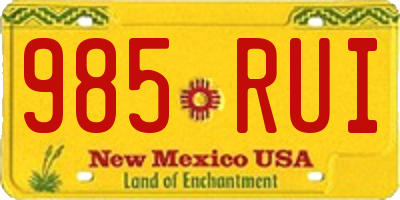 NM license plate 985RUI