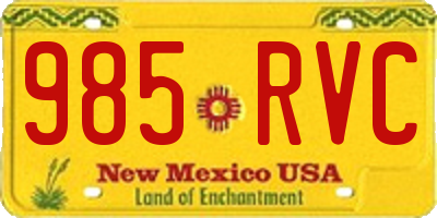 NM license plate 985RVC