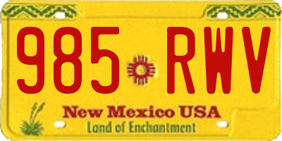 NM license plate 985RWV