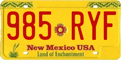 NM license plate 985RYF