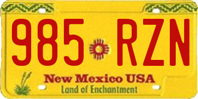 NM license plate 985RZN