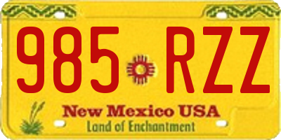 NM license plate 985RZZ