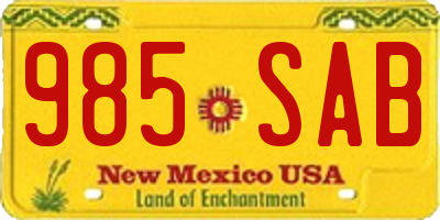 NM license plate 985SAB