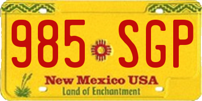 NM license plate 985SGP