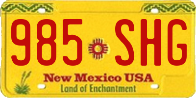 NM license plate 985SHG